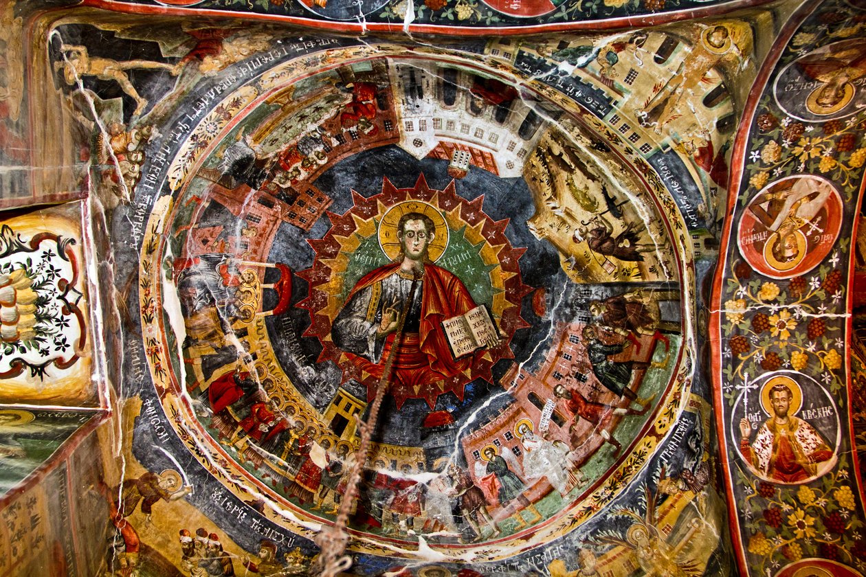 St Marys templom mennyezete, Leusa, Albánia alkotó: Unknown