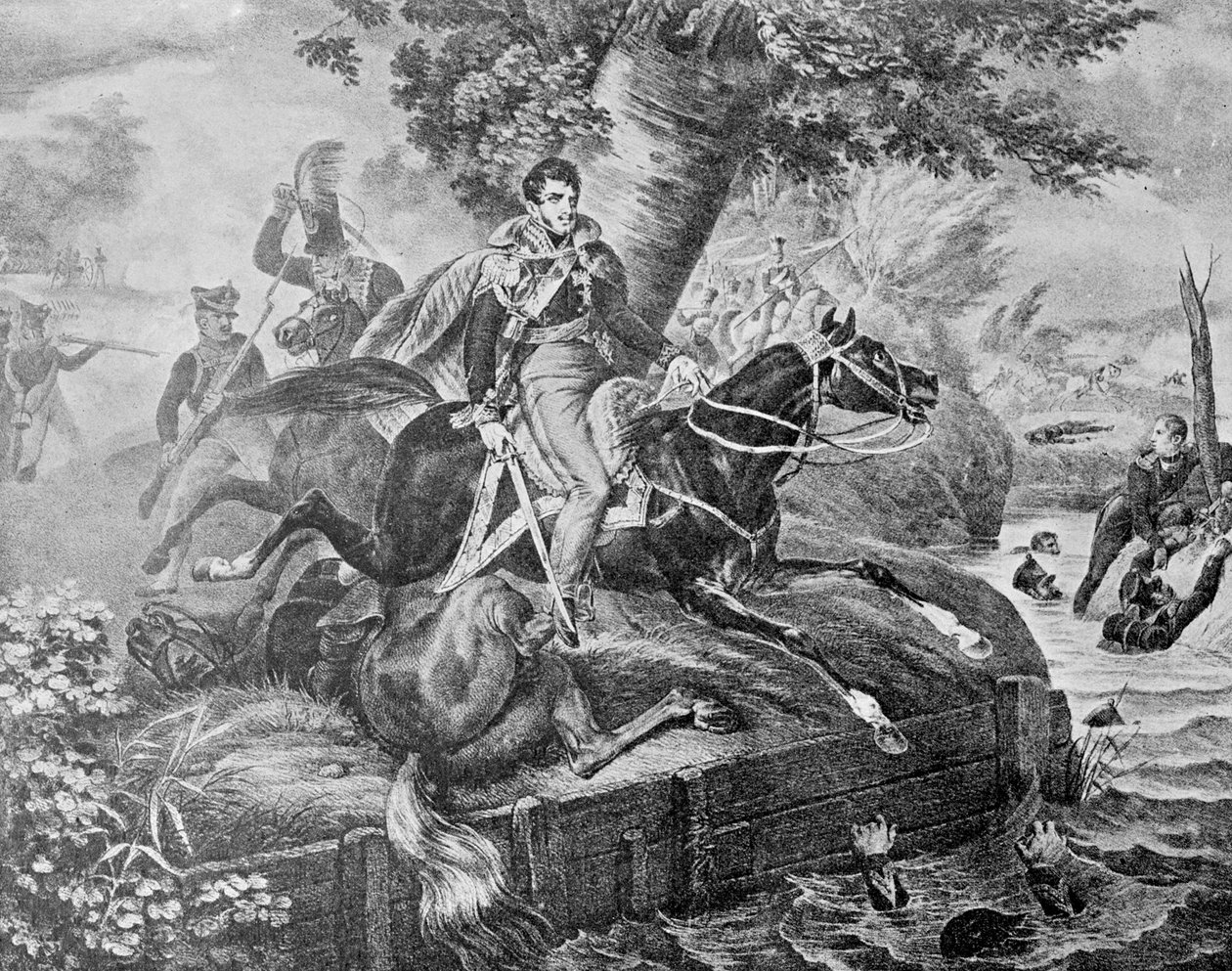 Józef Poniatowski halála a lipcsei csatában, 1813 alkotó: Unknown