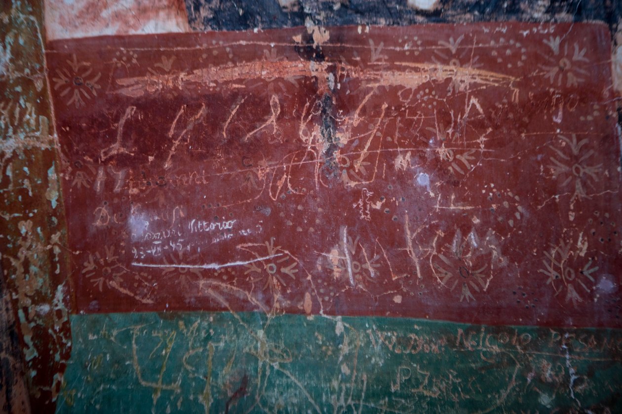 Graffiti részlete, Szent Rok templom, Draguc, Horvátország alkotó: Unknown