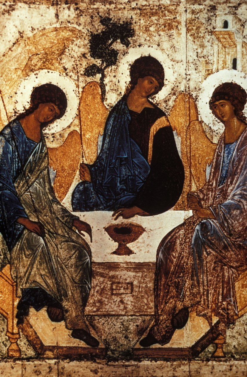Ószövetségi Szentháromság, Andrej Rubljov, C, 1410-1420, Tempera a panelen. alkotó: Unknown