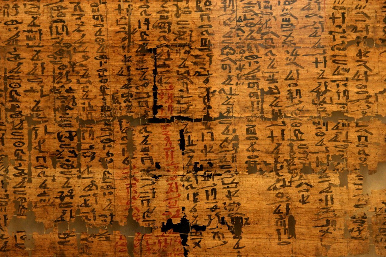 Ismeretlen papirusz XII: kígyómarás elleni gyógymódokat tartalmazó dokumentum, amely III. Ramszesz (Kr. e. 1976-1646) uralkodása alatt jelent meg. Torinoi Egyiptomi Múzeum. alkotó: Unknown