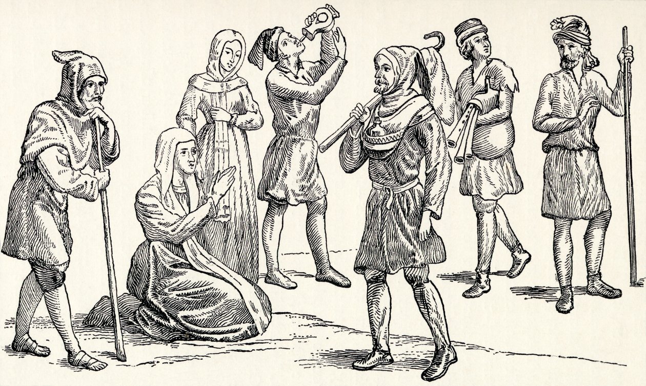 A spanyol köznép viselete a XIII. században, Spanyolország, a "Spanyolország: A Summary of Spanish History from the Moorish Conquest to the Fall of Granada, 711-1492", írta Henry Edward Watts, kiadó: Henry Edward Watts. alkotó: English School