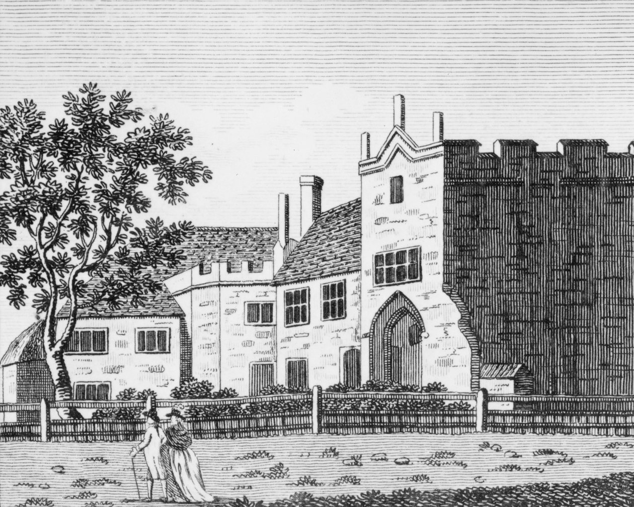 Dartford Priory, Kent (metszet) (bw fotó) alkotó: English School