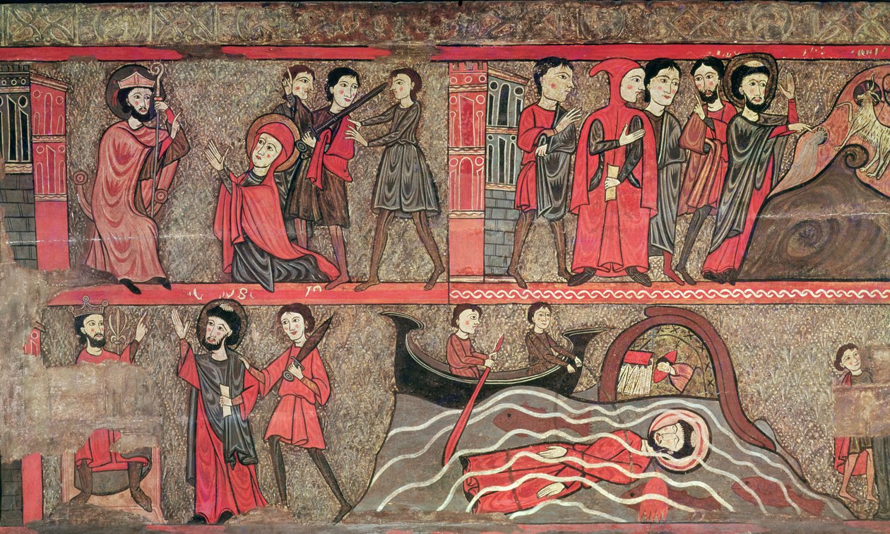 Oltár frontális jelenetekkel Szent Kelemen életéből, a Sant Climent de Taüll templomból, Vall de Boi, Alta Ribagorça, 13. század 2. fele (tempera a panelen) alkotó: Catalan School