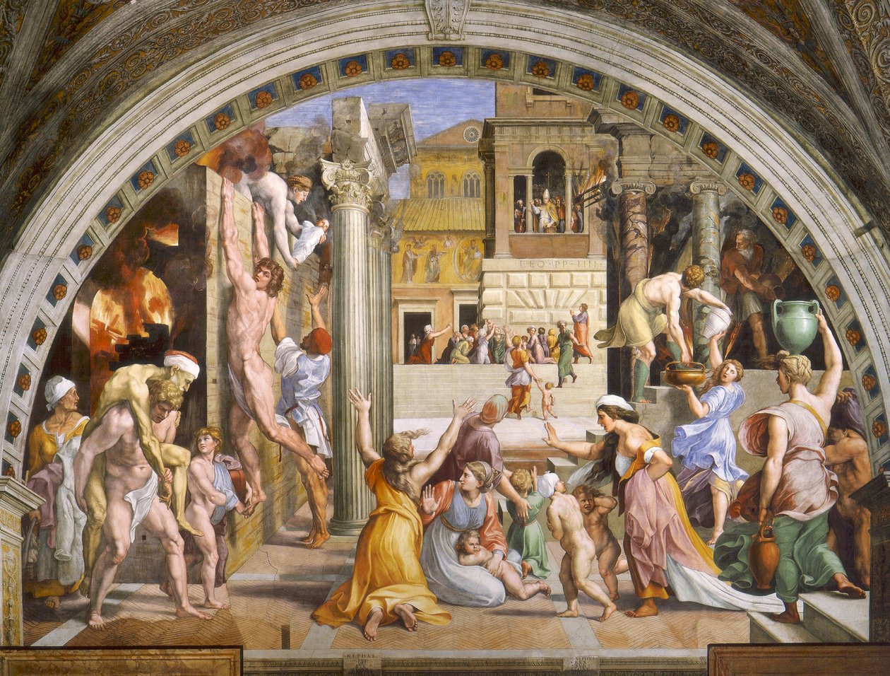Tűz a Borgóban alkotó: Raffaello Sanzio Raphael