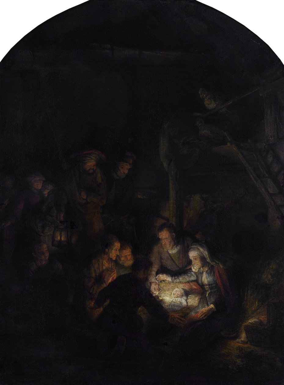 A pásztorok imádása. alkotó: Rembrandt van Rijn