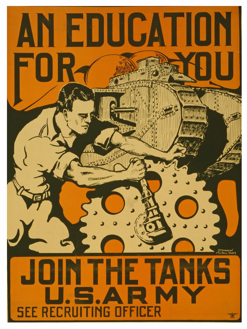 Oktatás az Ön számára: Csatlakozzon a tankokhoz az Egyesült Államok hadseregében, 1919 alkotó: Unknown