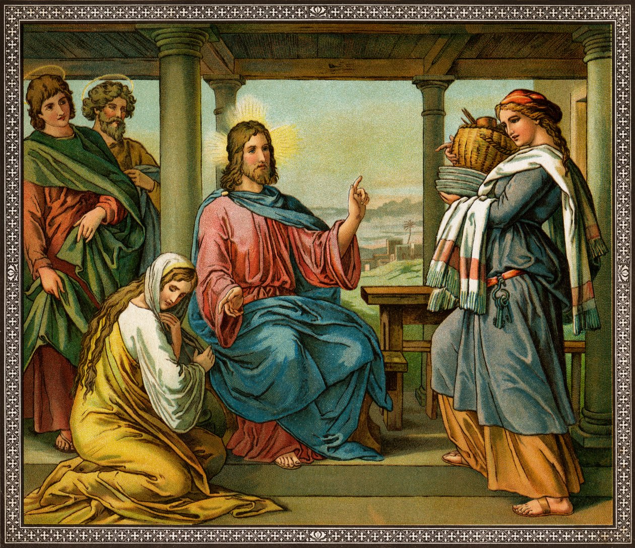 Jézus Márta és Mária házában - Biblia, Újszövetség alkotó: Unknown