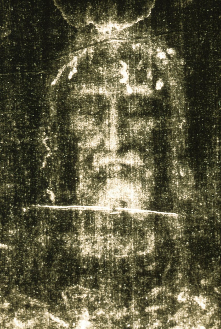 Szent Veronika fátyla, amelyet Torinó lepelnek is neveznek, Jézus Krisztus arcát ábrázolja alkotó: Unknown