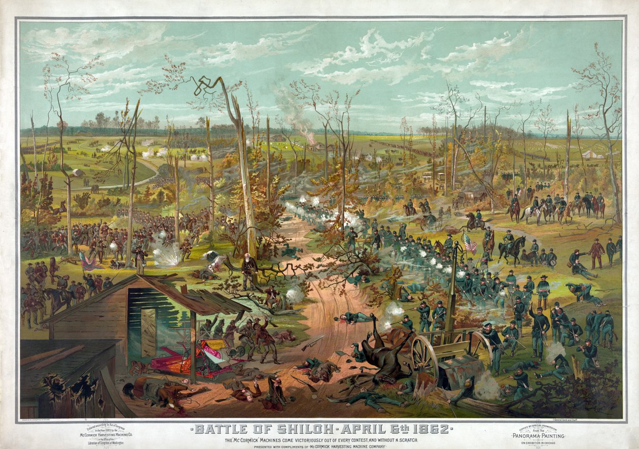 Shiloh-i csata – 1862. április 6., pub. 1865 alkotó: American School