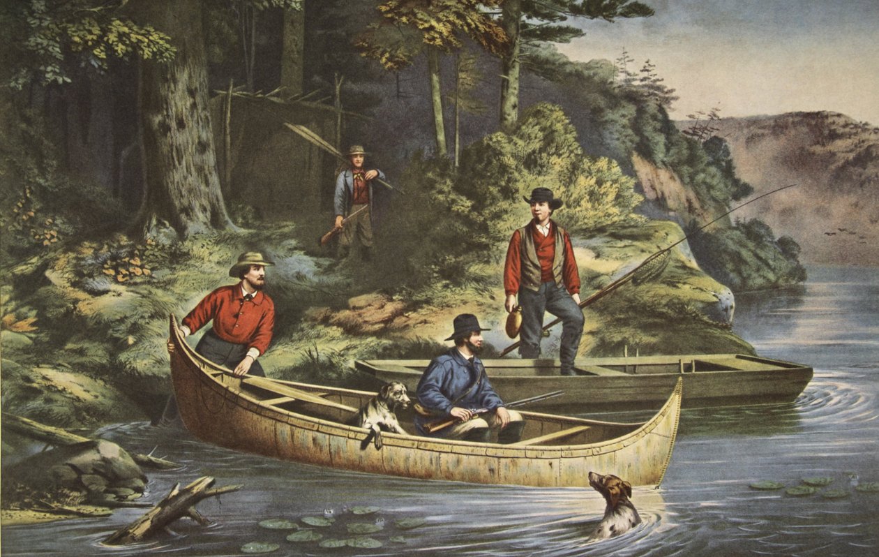 Life In The Woods, Starting out, pub. 1860, Currier & Ives alkotó: American School