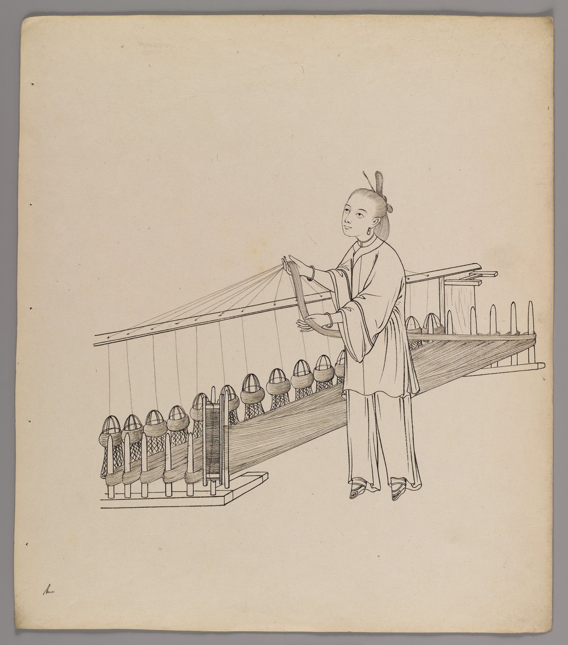 Külön levelek albuma: Silk Cultivation and Production (tinta papíron) (lásd még: 499288-303) alkotó: Chinese School