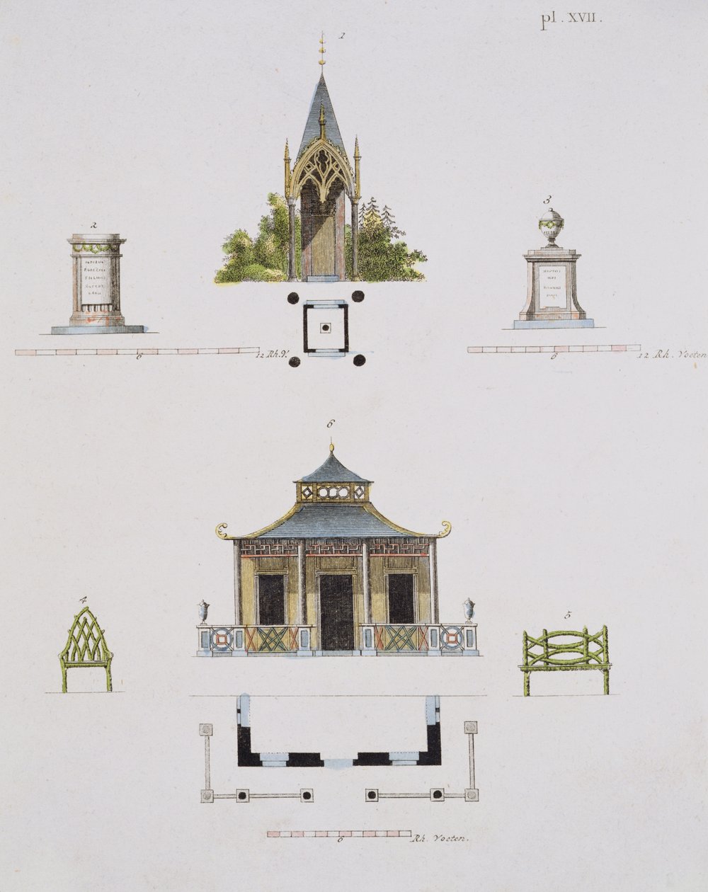 Kerti dekorációk, G. van Laar Magazine of Garden Gems-ből, 1802-ben (lásd még: 172966) alkotó: Dutch School