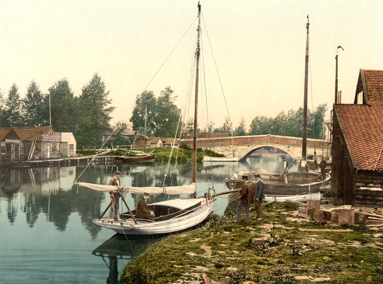 Wroxham Bridge, pub. C 1890-1900 (kromolitográfia) alkotó: English Photographer