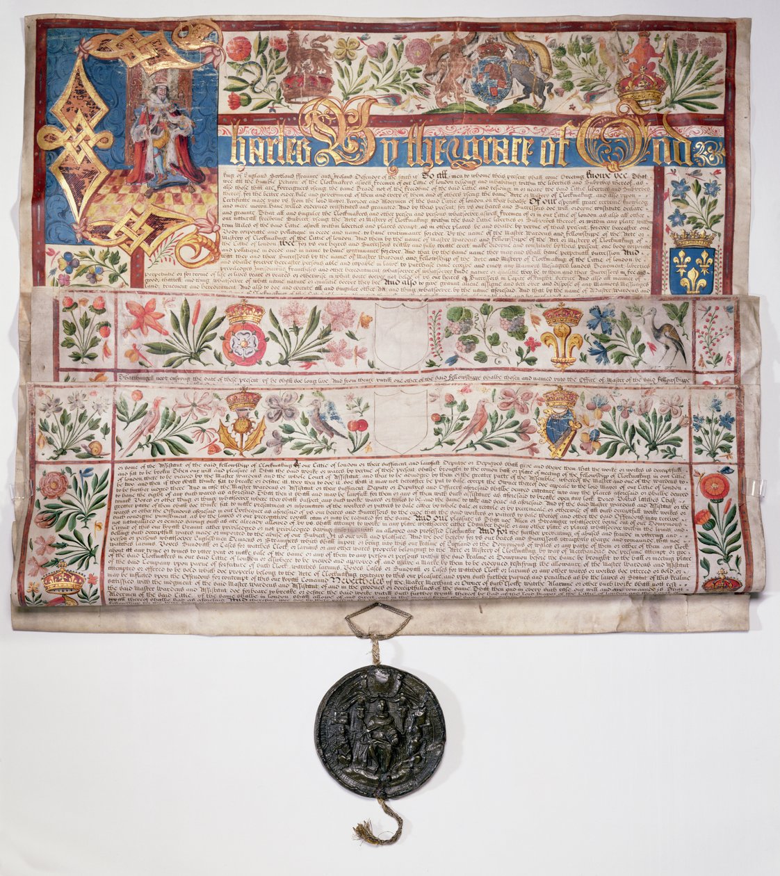 Ms 6430 Az órakészítők chartája, amelyet I. Károly király adott ki 1631. augusztus 22-én alkotó: English School