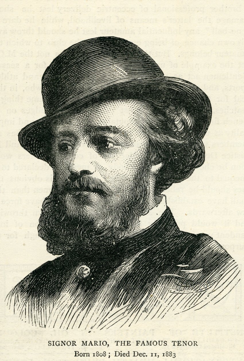 Signor Mario (1808-1883), Illusztráció a grafikához, 1883. december 22. alkotó: English School