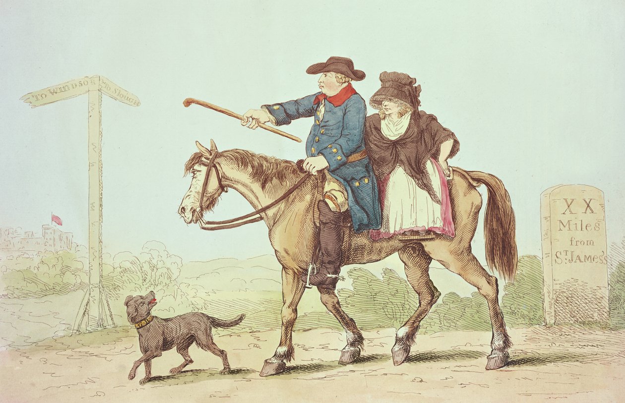 Az állandó pár, 1786 (színes rézkarc) alkotó: English School