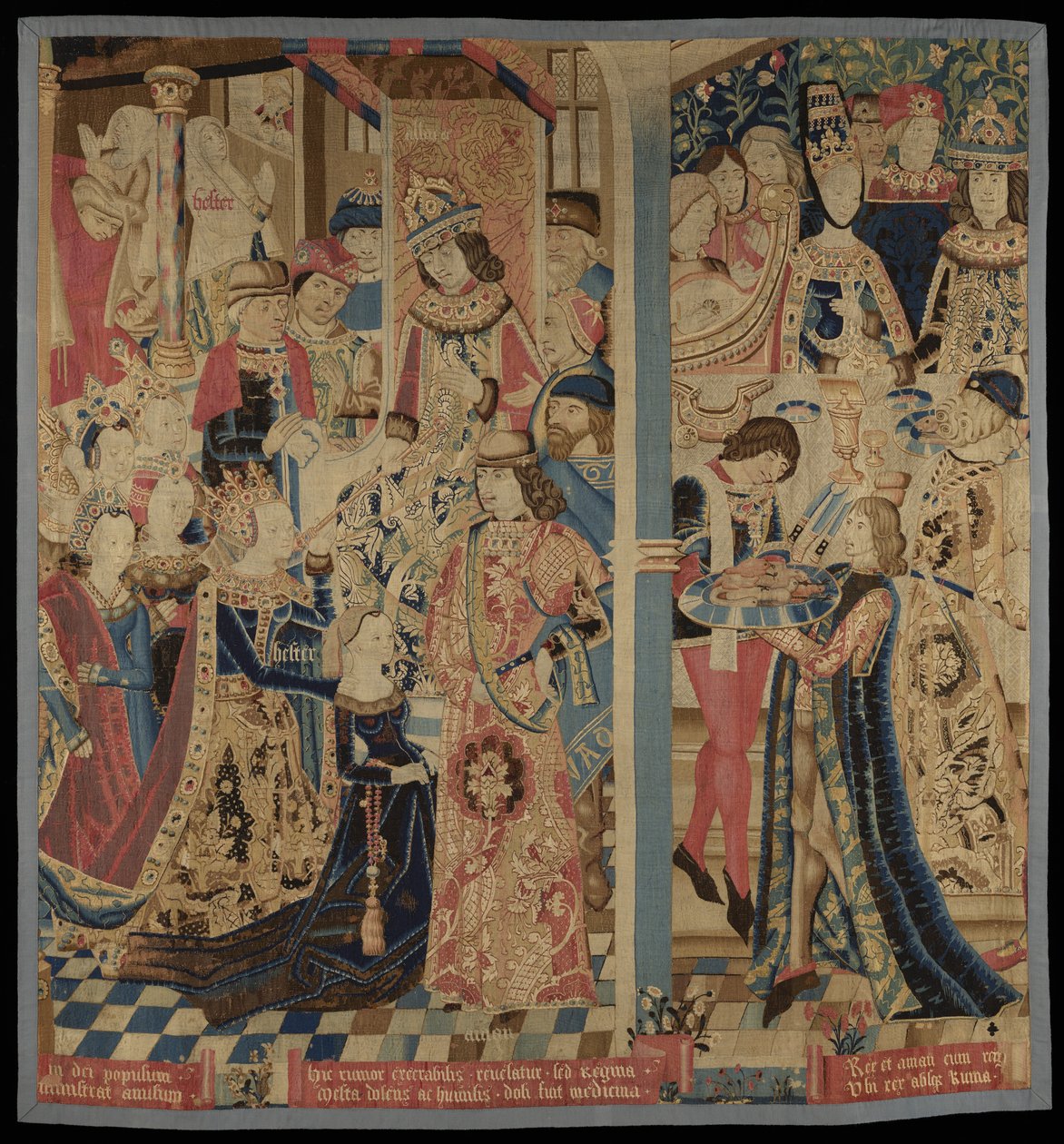 Eszter és Ahasvérus, 1460-1485 körül (gyapjú és selyem) alkotó: Flemish School