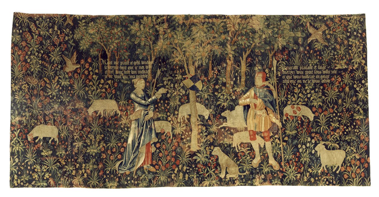 Pásztor és pásztorlány, 1530 körül (gyapjú és selyem) alkotó: Flemish School