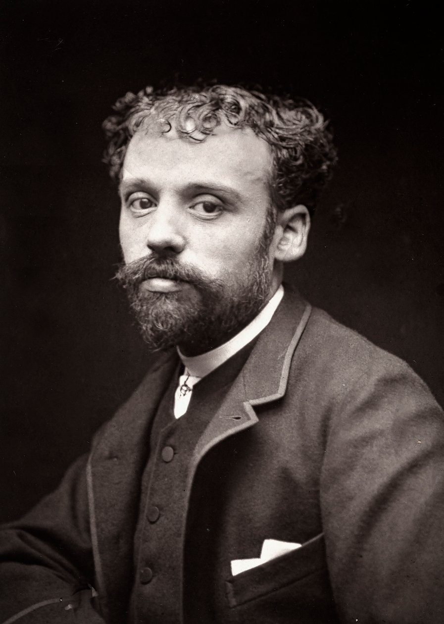 Edouard Bisson művész, akit az 1885-ös párizsi szalon alkalmából ábrázolt alkotó: French Photographer
