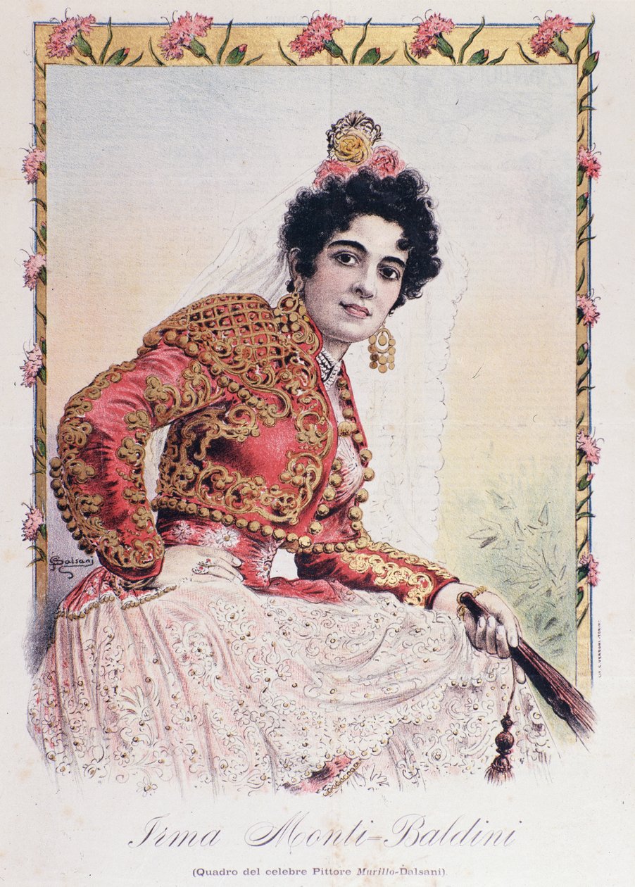 Irma Monti Baldini (Carmen) jelmeze Georges Bizet Carmen című operájában alkotó: French School