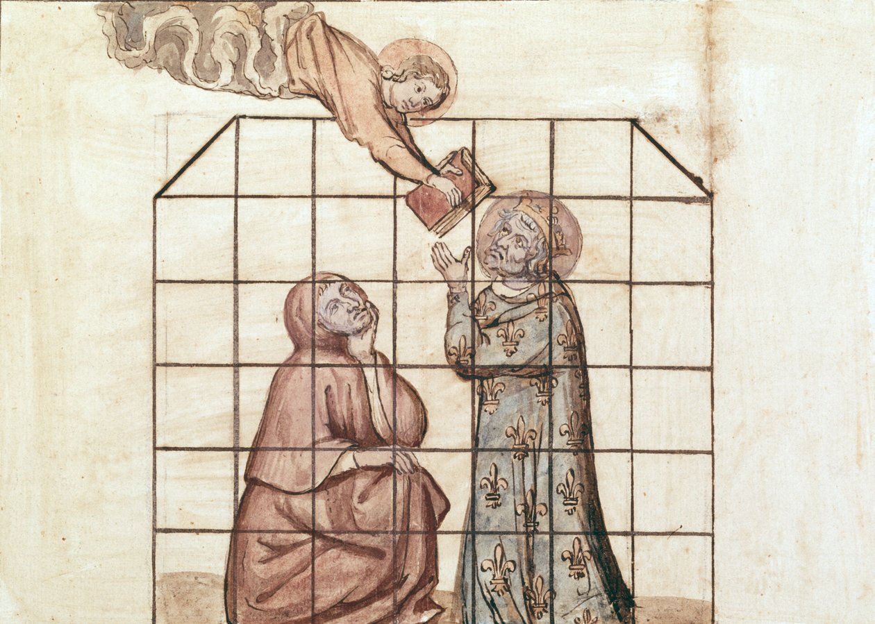 Ms 1779 fol.76v St. Louis bebörtönzött, a Memoirs for the life of Saint Louis, összeállította: Nicolas Claude Fabri de Peiresc (1580-1637) (wc papíron) alkotó: French School
