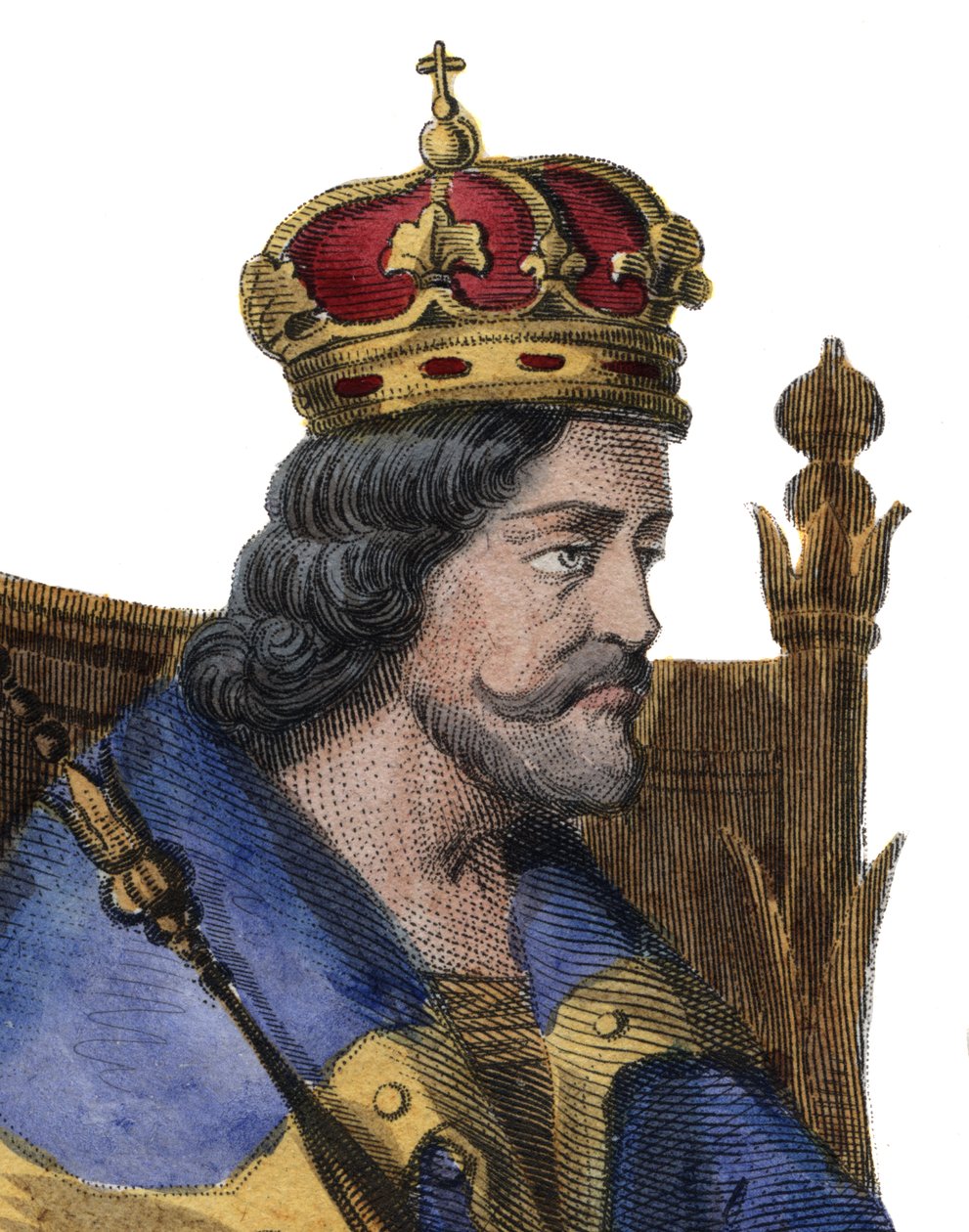 I. Károly nápolyi (Anjou Károly) (1227-1285), szicíliai király portréja. alkotó: French School