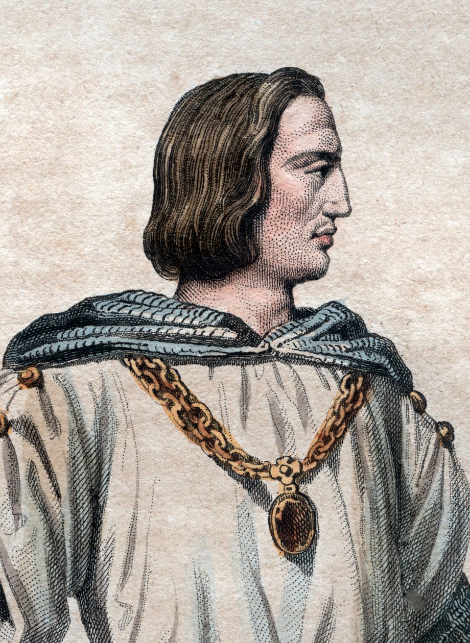 Fülöp II. Augustus (1165-1223), francia király portréja. alkotó: French School