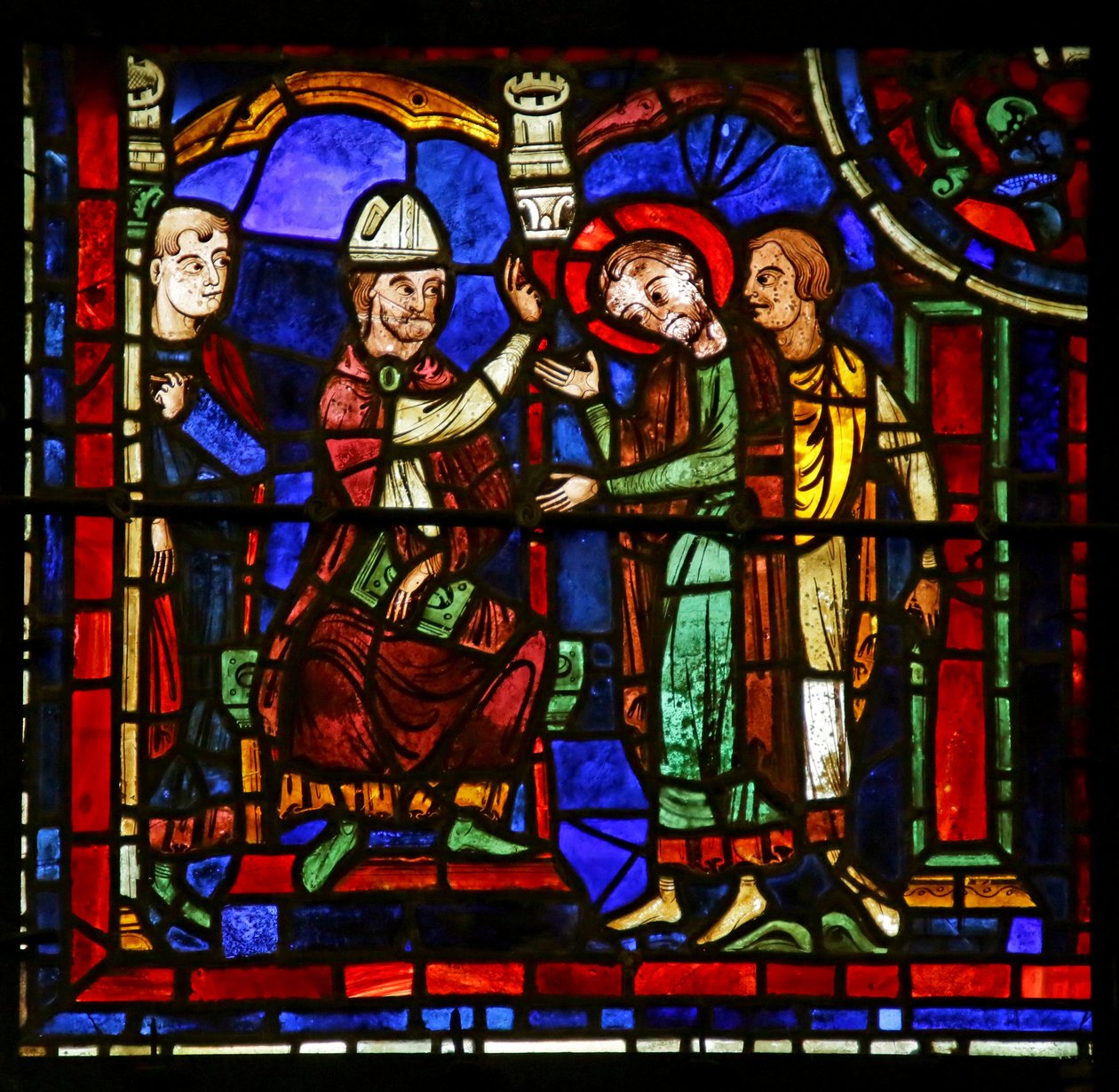 Jelenet Szent Márton életéből, Chartres-i székesegyház alkotó: French School