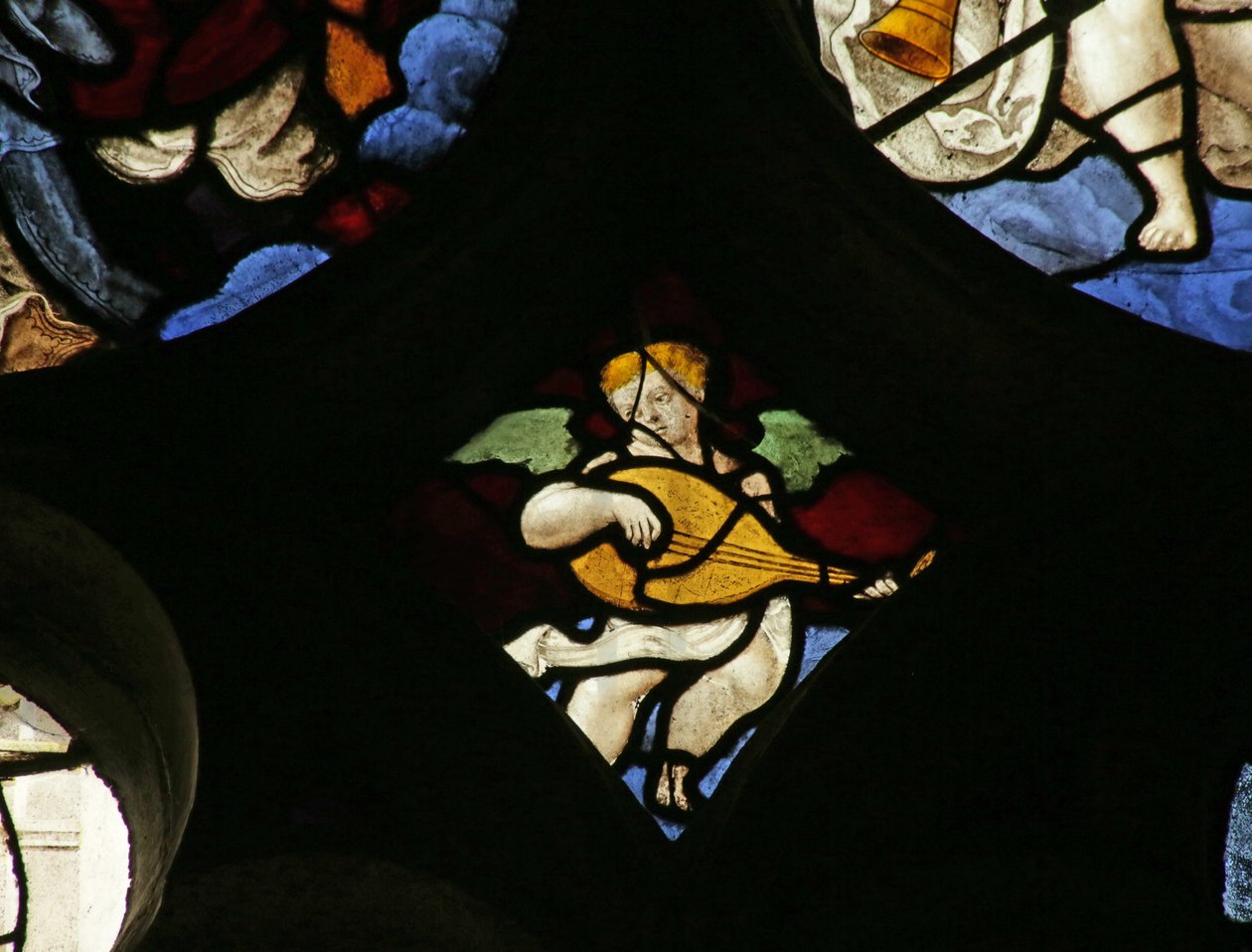 Angyalt lanttal ábrázoló ablak, 1495 körül alkotó: French School