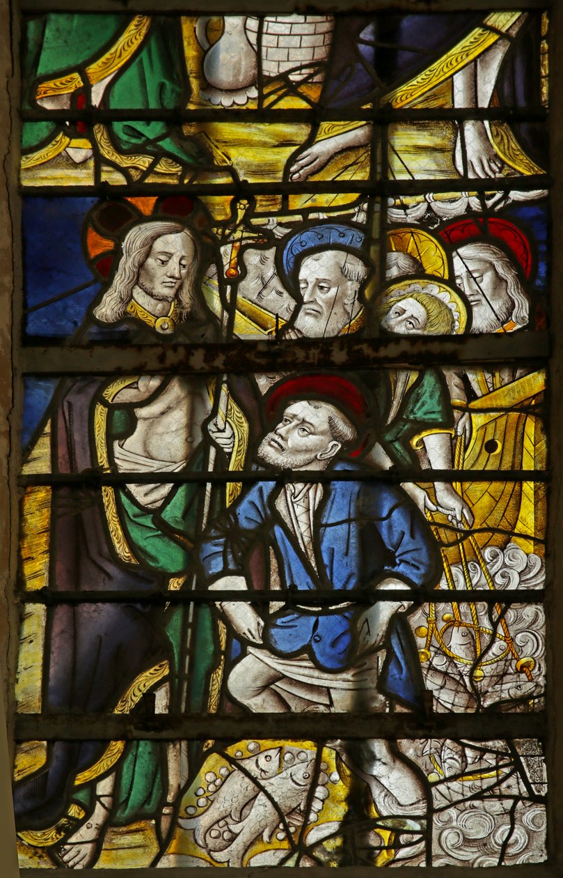 A csodálatos halfogást ábrázoló ablak, 1470-1500 alkotó: French School