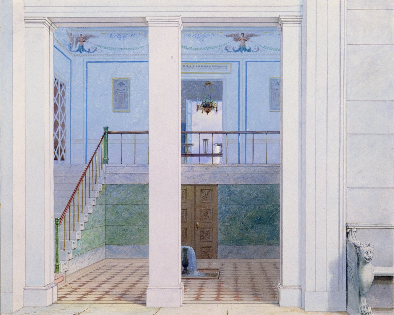 Előszoba, 1829 után (toll, tinta és wc papíron) alkotó: German School