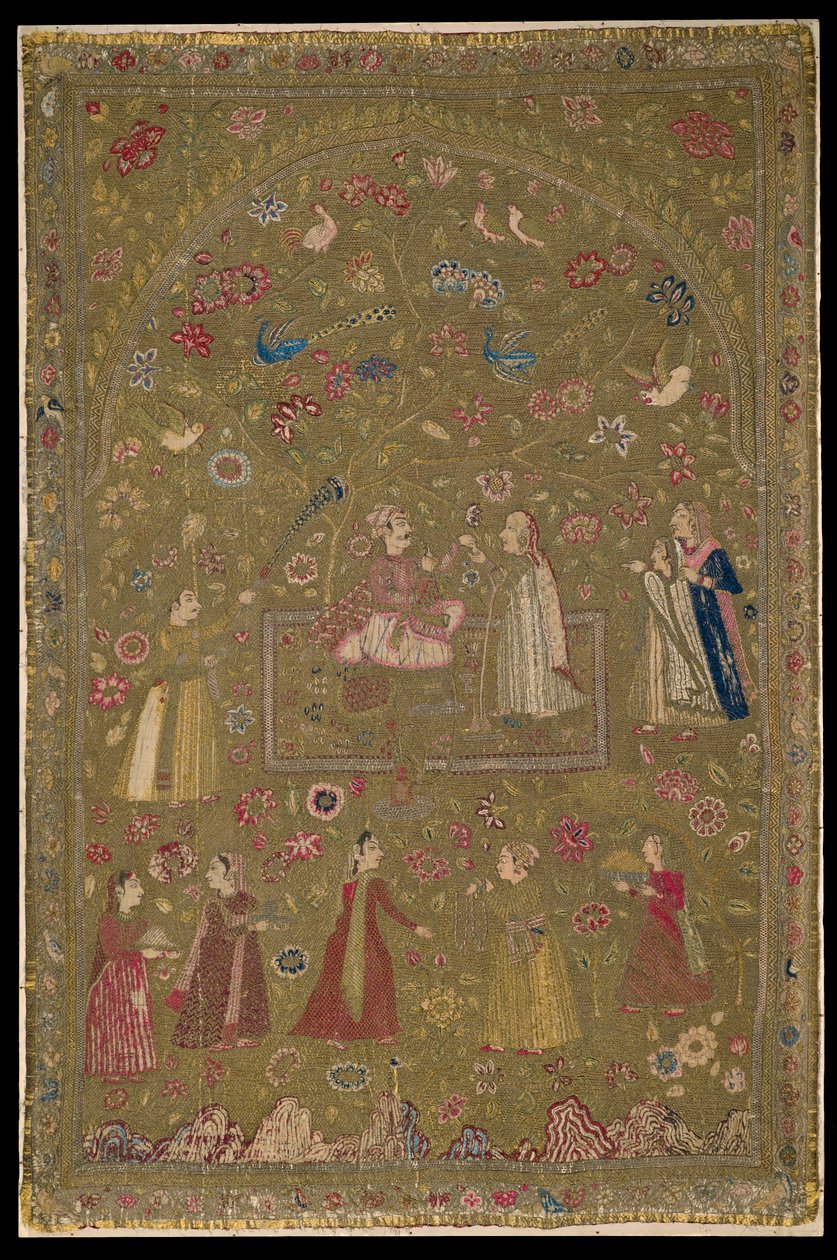 Textil akasztós, 17. század eleji (selyem, fém és pamut) alkotó: Indian School
