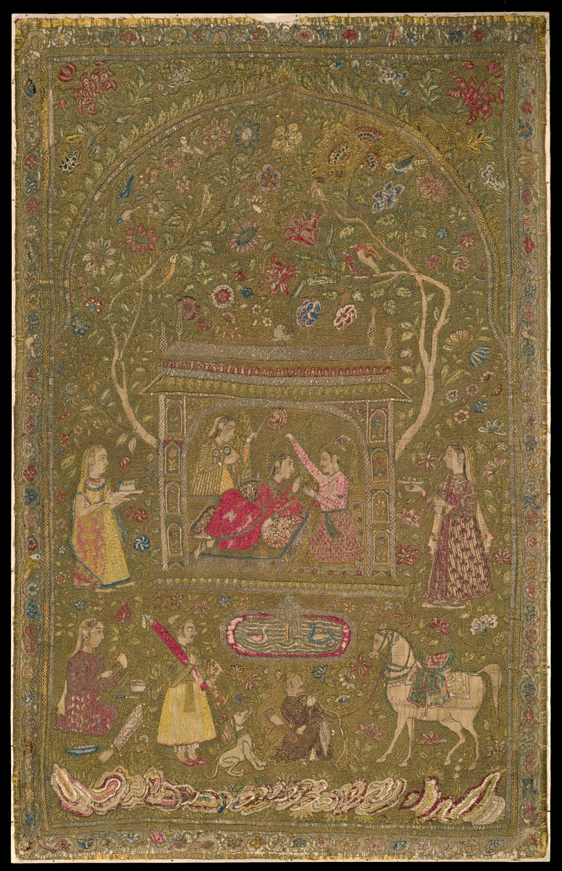 Textil függő, 17. század eleje (selyem, fém és pamut) alkotó: Indian School