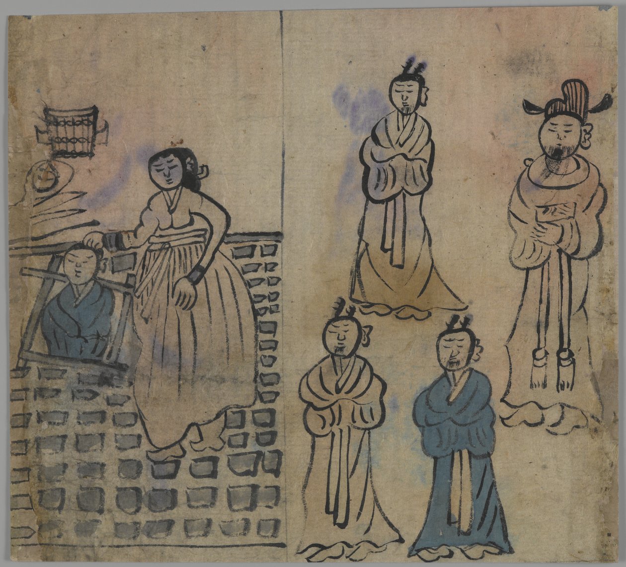 Műfaji jelenet, 1/4, 19. század (tinta wc papíron) alkotó: Korean School