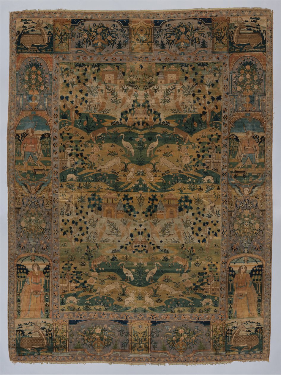 Képi szőnyeg fémbevonattal, 17. század (selyem) alkotó: Persian School