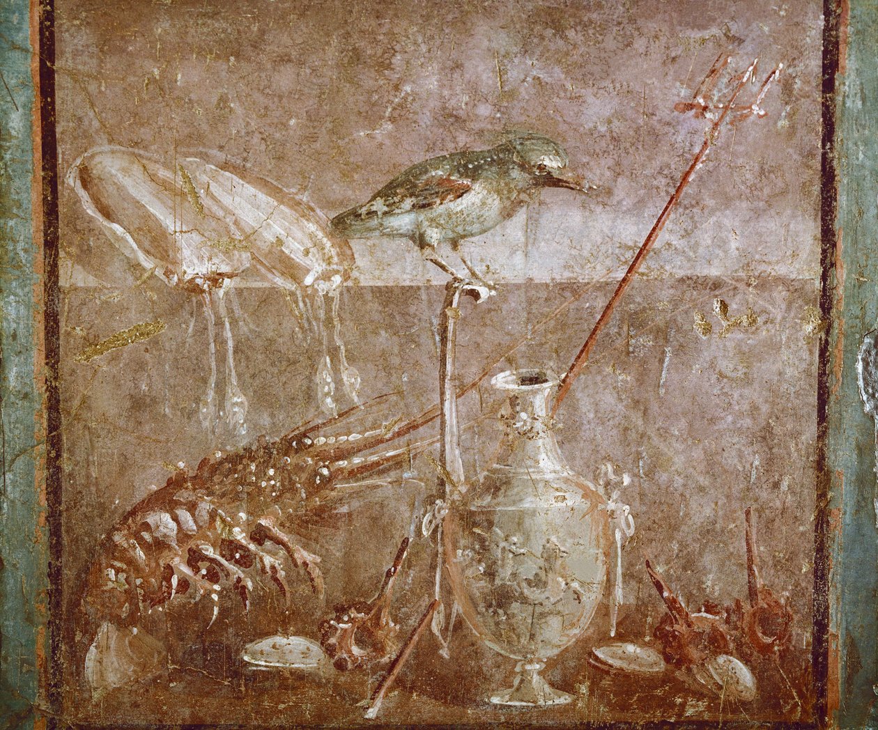 Csendélet madárral és homárral alkotó: Roman