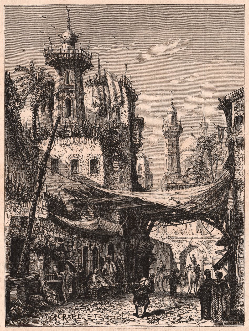 Kilátás egy utcára Kairó, Egyiptom régi részén alkotó: Unknown