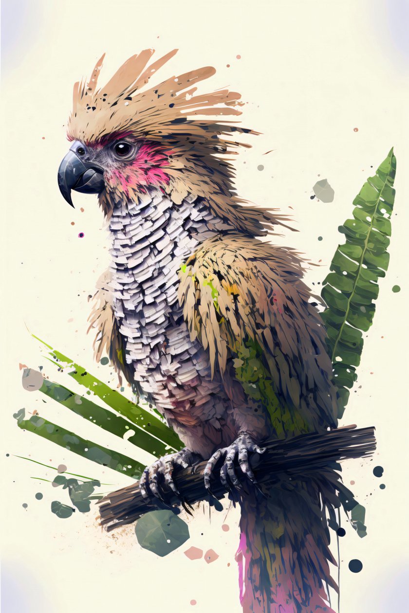 Absztrakt papagáj festmények : Bird Wall Art  vászon nyomtatás igény szerint alkotó: F. Abderrahim
