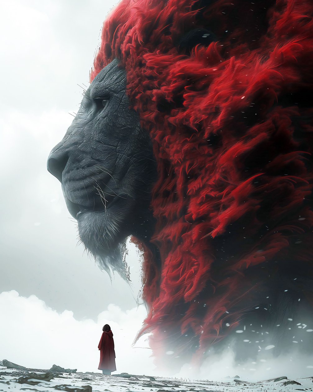 Lion  Man : fantasztikus poszter design faliképek nyomtatásához alkotó: F. Abderrahim