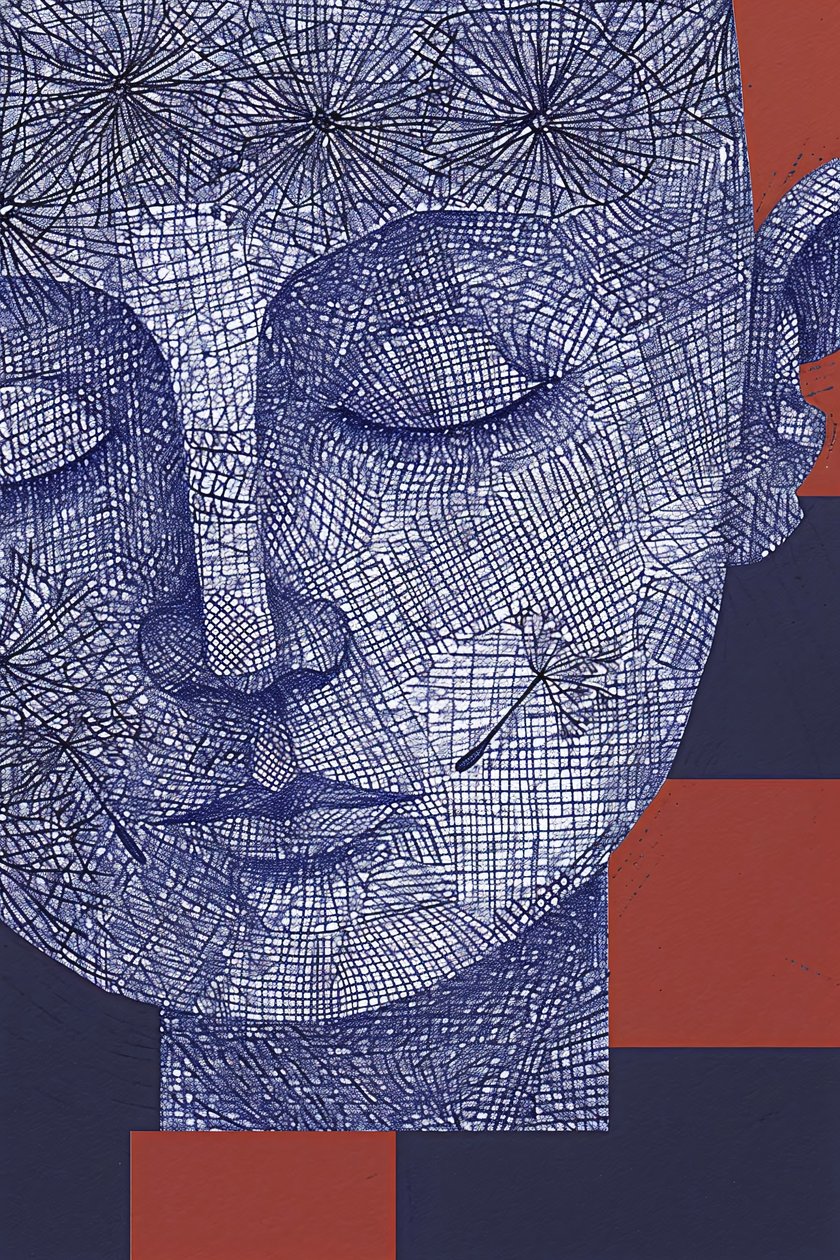 Blue Face of a Man portré művészeti nyomatok a fali dekoráció | keretes művészeti nyomatok alkotó: F. Abderrahim