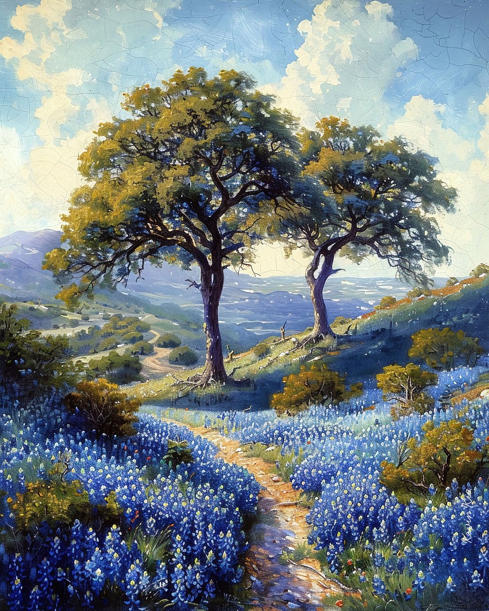 Egy ösvény a tájban, levendula virágokkal szegélyezve, Custom canvas prints alkotó: F. Abderrahim