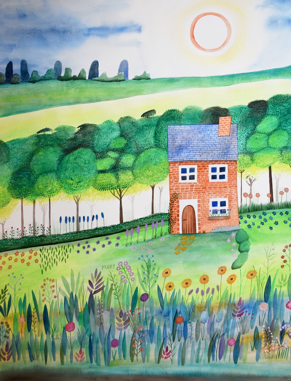 Kunyhó az erdő szélén alkotó: Marys Watercolors
