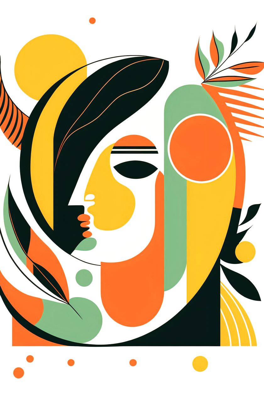 Minimal absztrakt, Boho vonalak és formák, Picasso stílus ,vászon nyomtatás igény szerint alkotó: F. Abderrahim