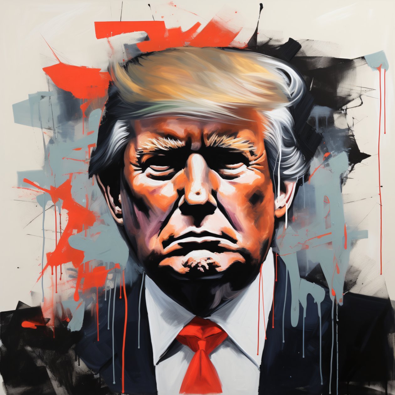 Vászon nyomtatás Donald Trump festmény, Keretes fali dekoráció alkotó: F. Abderrahim