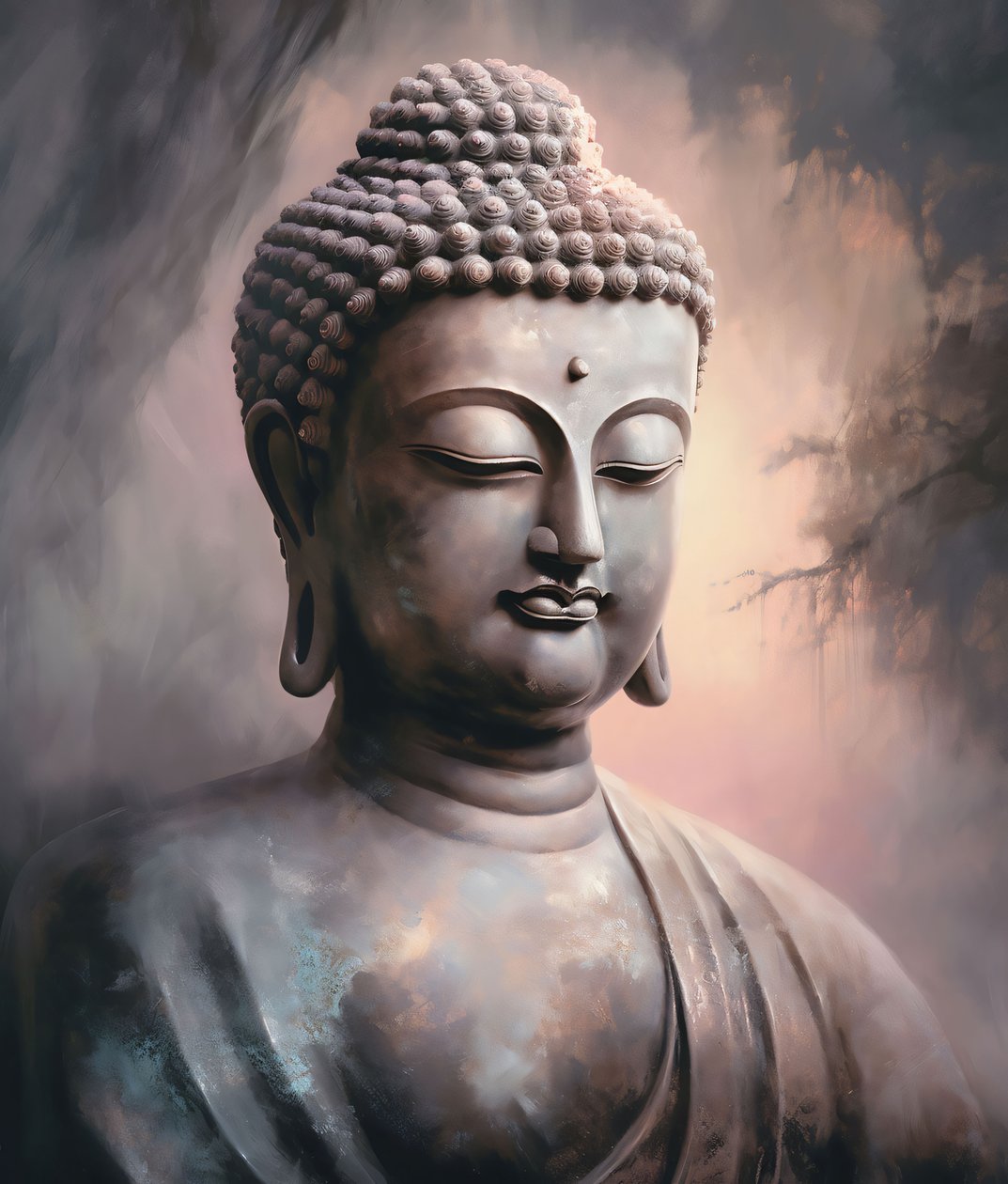 Buddha portré ülve meditációban, spirituális fali dekoráció otthonra nyomtatáshoz alkotó: F. Abderrahim