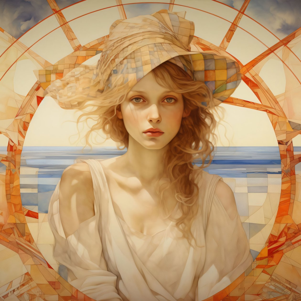 Hóbortos elegancia: Mucha álmában, klasszikus fali dekoráció: Alice in Mucha álmában alkotó: F. Abderrahim