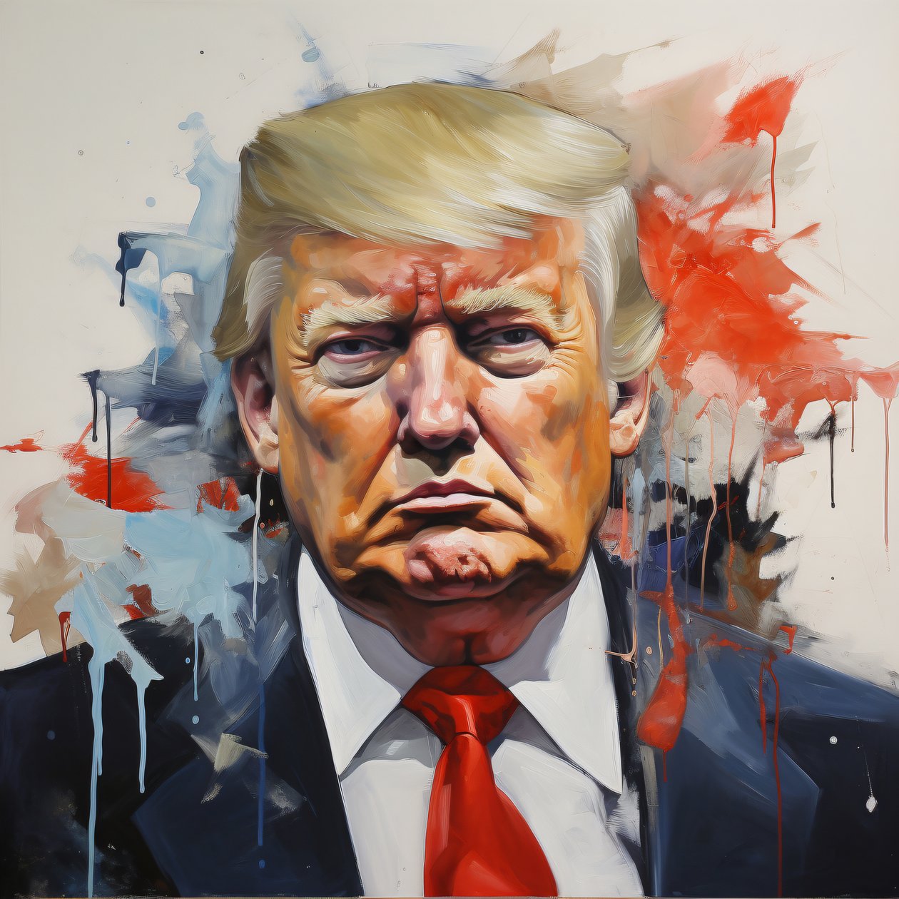 Donald Trump Pop Art vászon nyomtatás, keretezett fa, modern vászon Wall art alkotó: F. Abderrahim