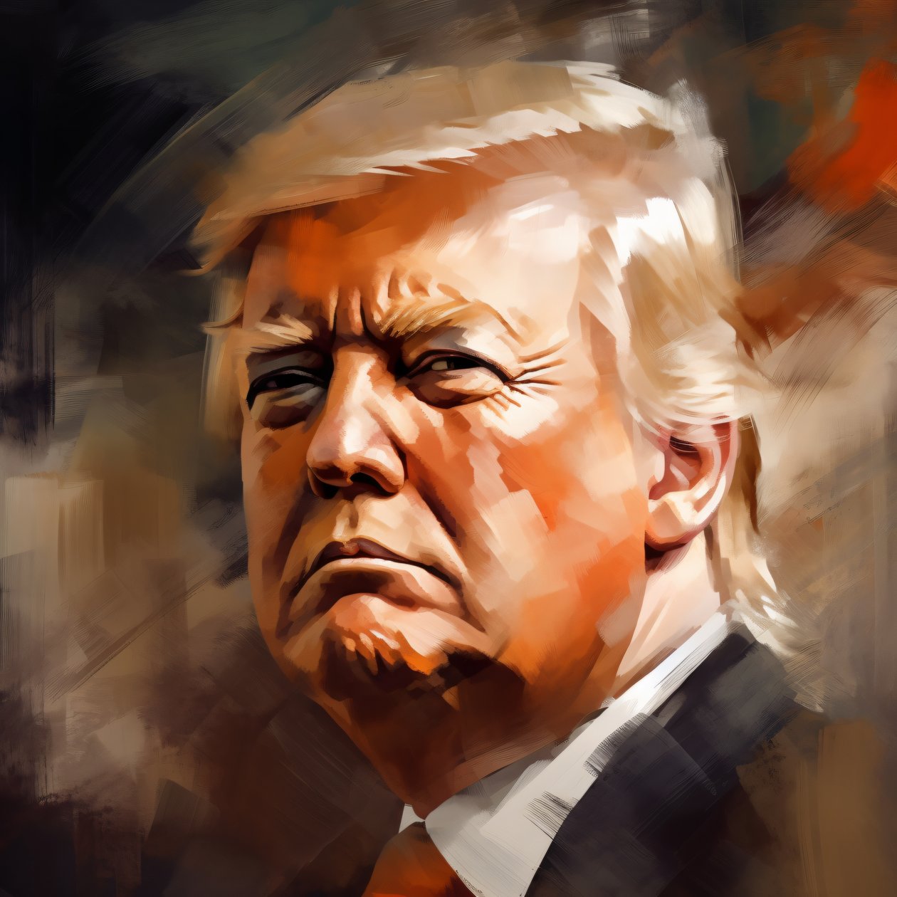 Képzőművészeti Donald Trump portré, fali művészeti dekoráció | print on demand alkotó: F. Abderrahim