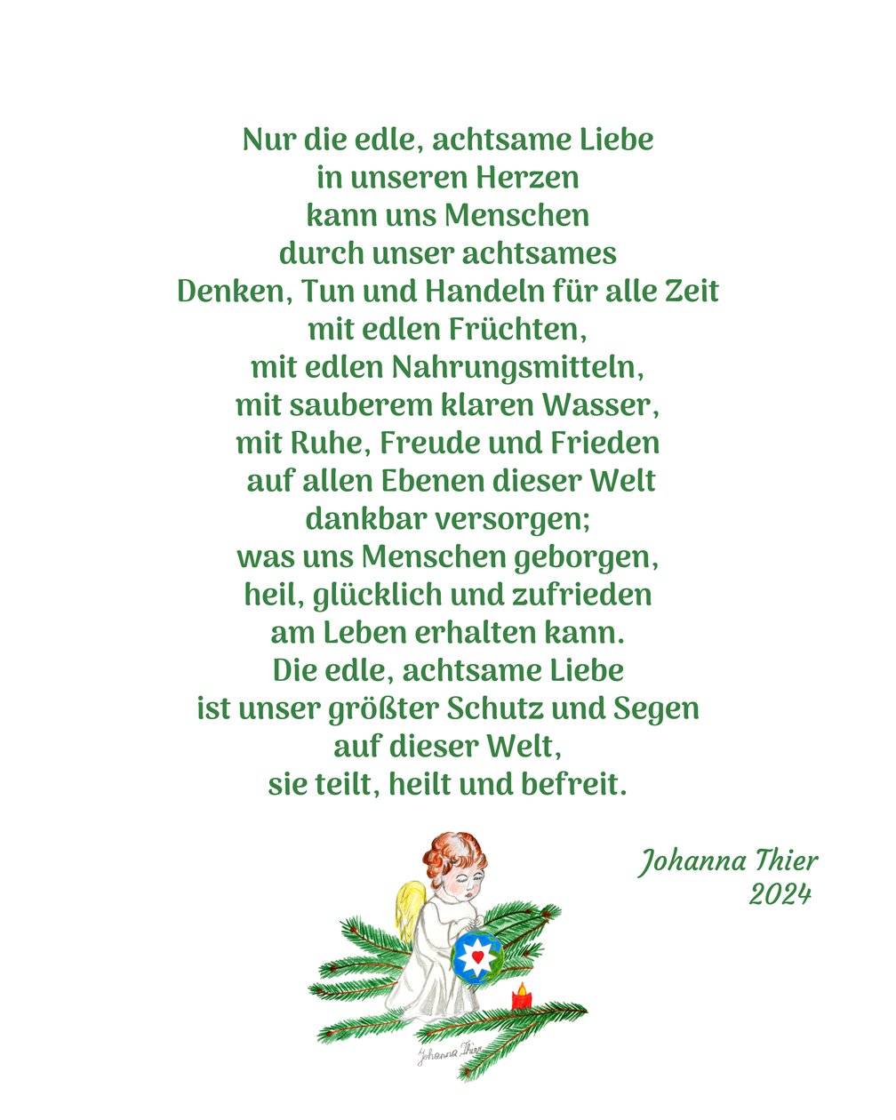 A figyelmes szeretet angyala alkotó: Johanna Thier